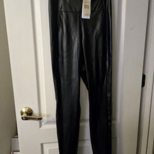 Guess Jet Black Faux Lether Leggings